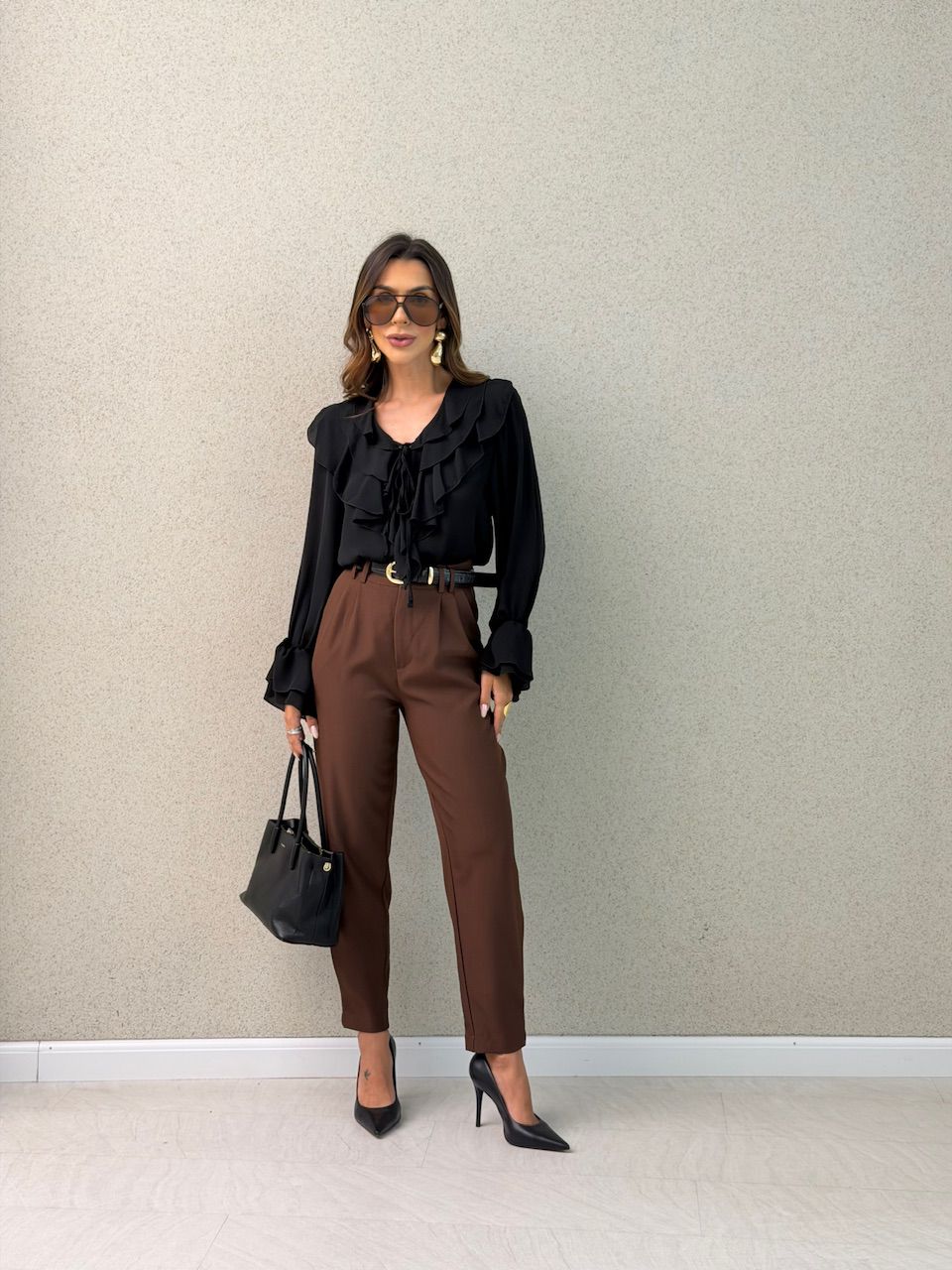 CALÇA KATARINE CENOURA MARROM