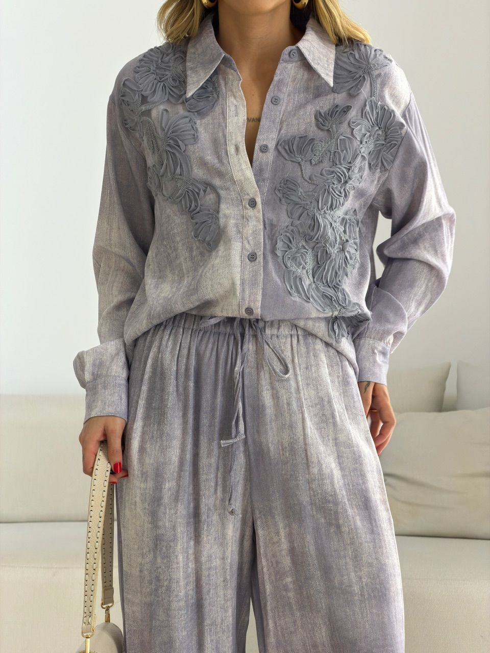 CONJUNTO KÁTIA CAMISA CINZA