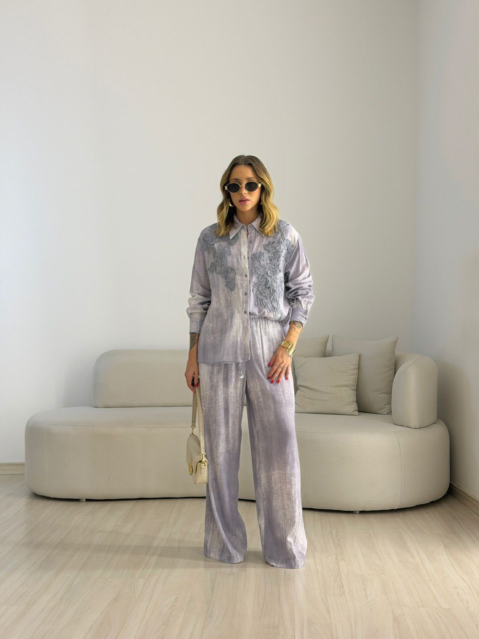 CONJUNTO KÁTIA CAMISA CINZA