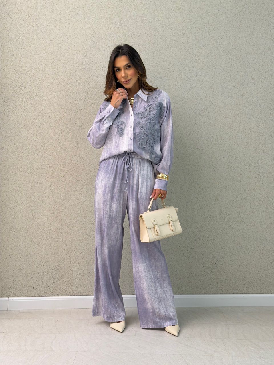 CONJUNTO KÁTIA CAMISA CINZA