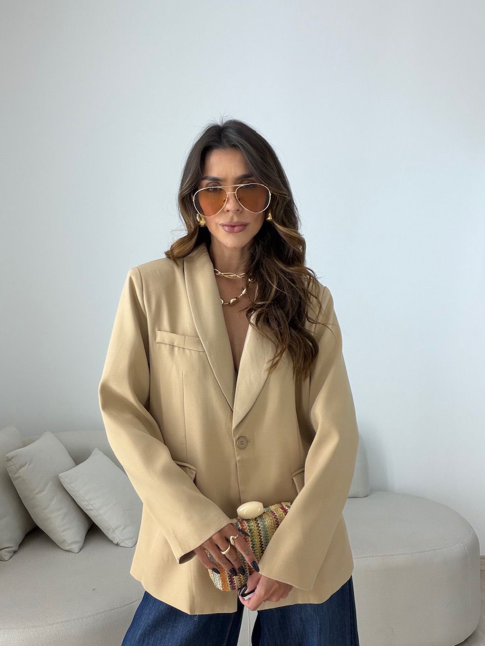 BLAZER CHLOE FORRADO AREIA