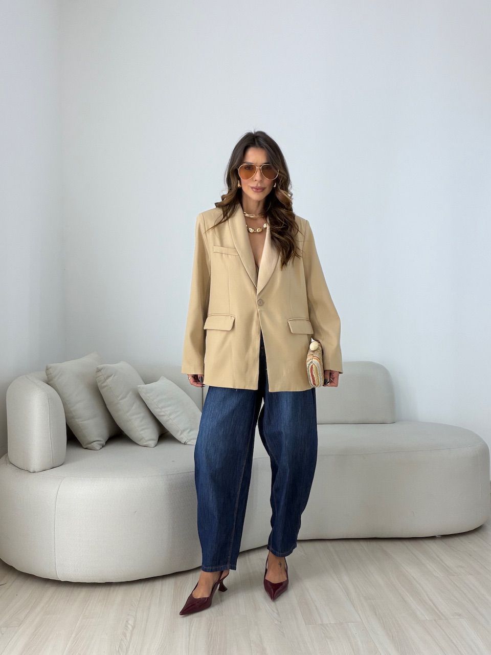 BLAZER CHLOE FORRADO AREIA