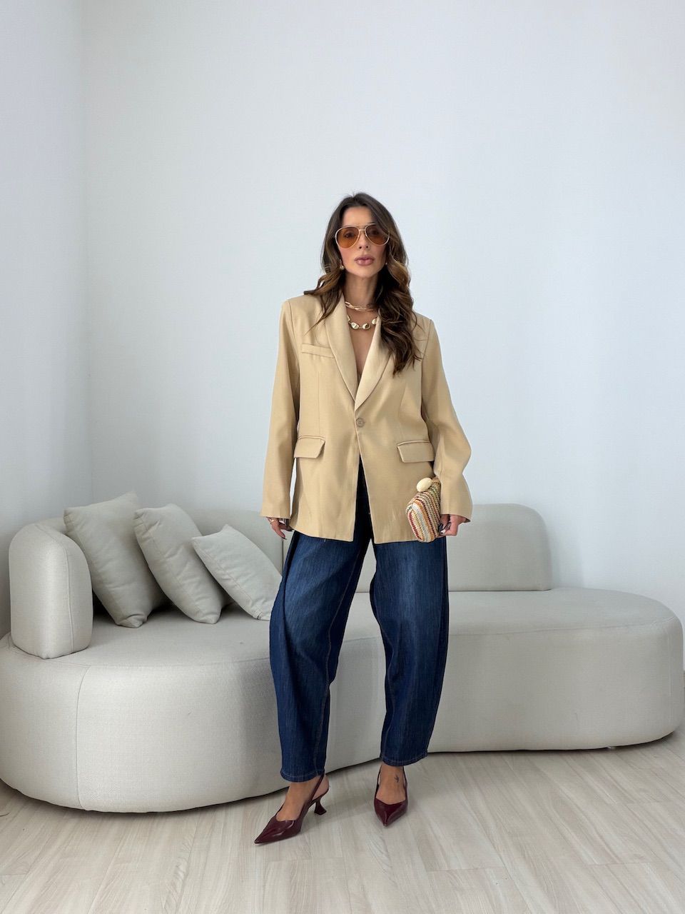 BLAZER CHLOE FORRADO AREIA