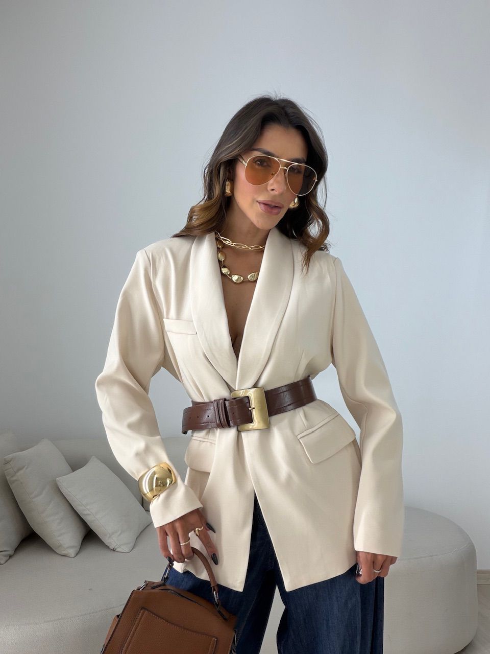 BLAZER CHLOE FORRADO NUDE - 0077470049 - CAROLLA FERRARO