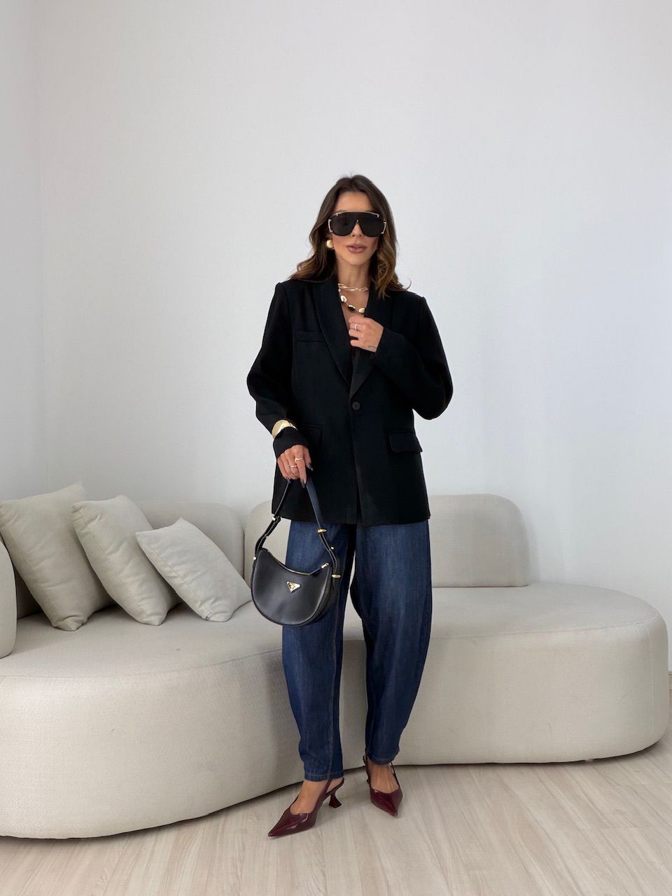 BLAZER CHLOE FORRADO PRETO