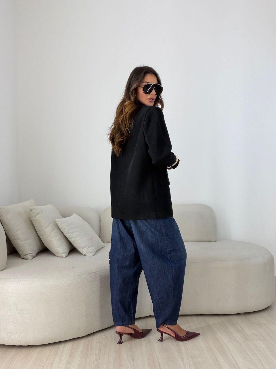 BLAZER CHLOE FORRADO PRETO
