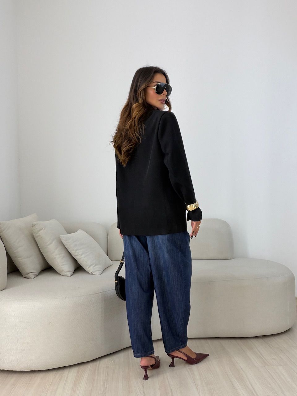 BLAZER CHLOE FORRADO PRETO
