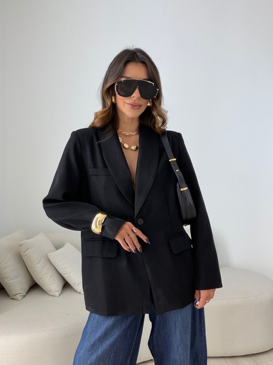 BLAZER CHLOE FORRADO PRETO