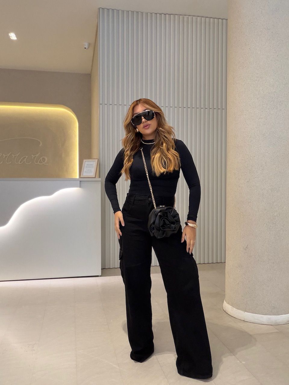 CALÇA BIANCA CARGO PRETA