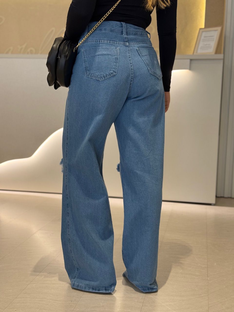 CALÇA DUDA DESTROYED JEANS MÉDIO