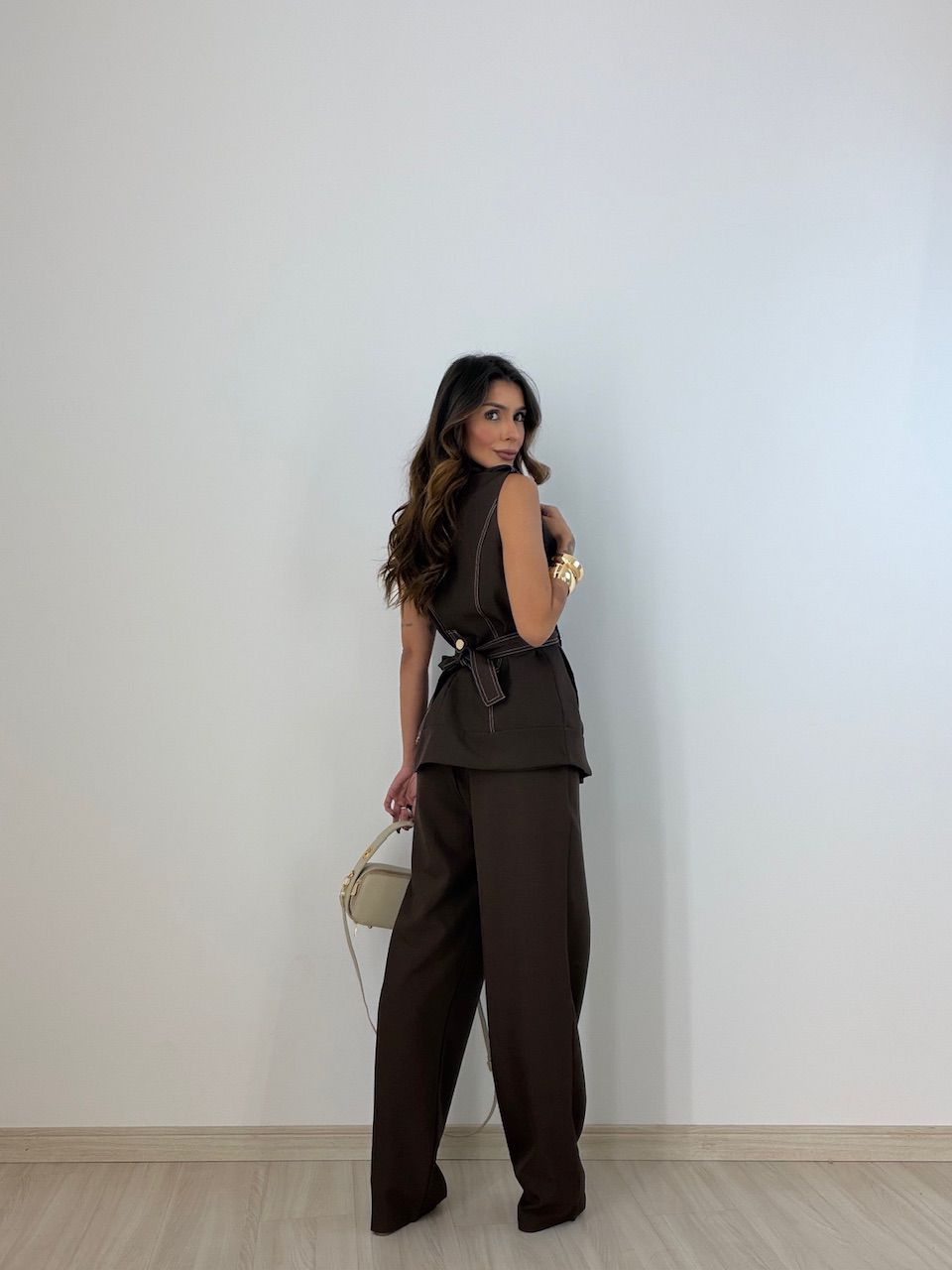 CONJUNTO HELOISA CALÇA CAFÉ