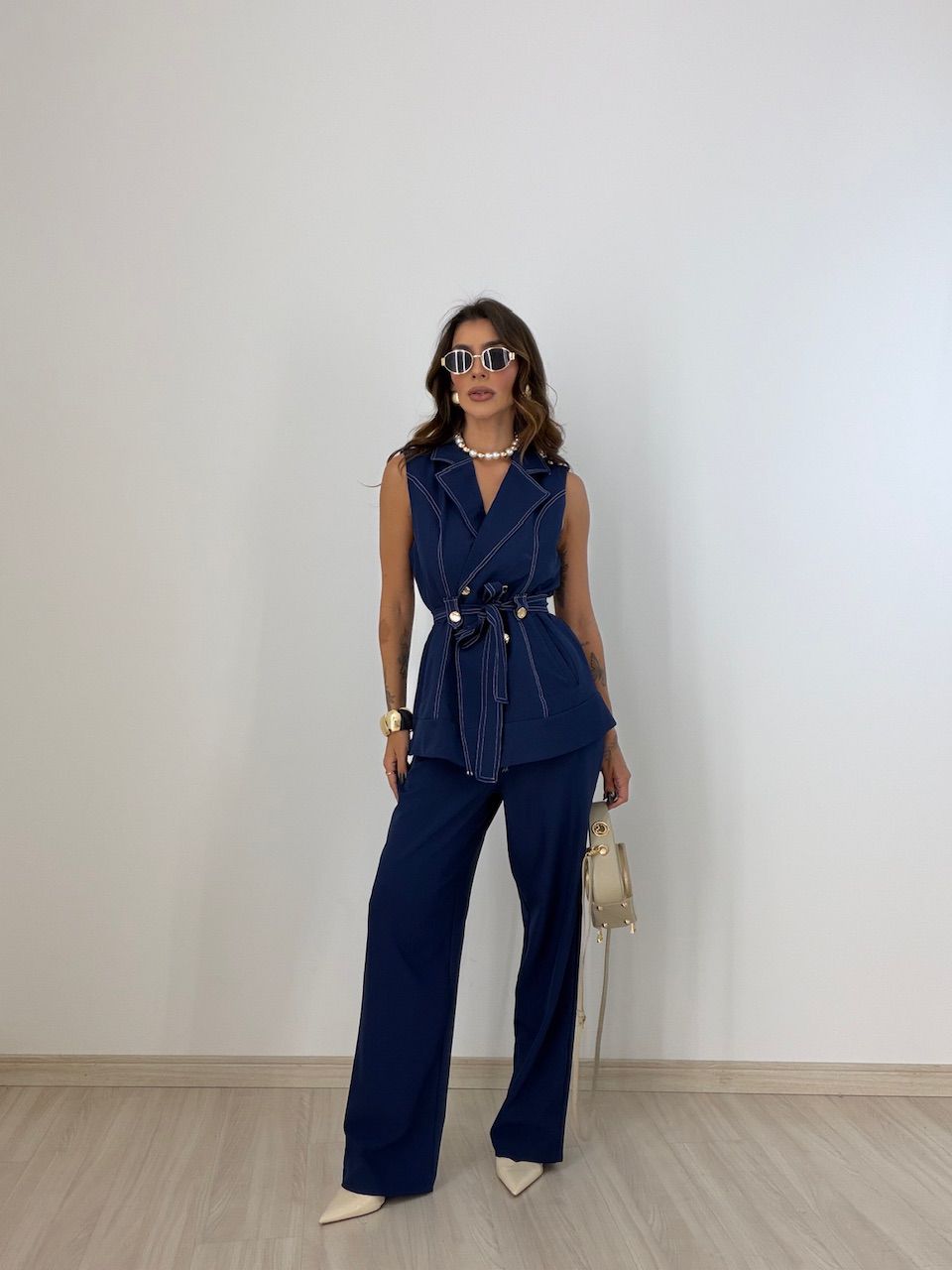 CONJUNTO HELOISA CALÇA MARINHO