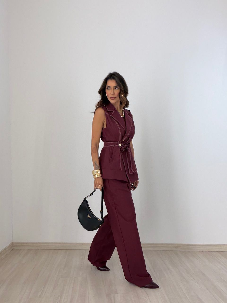 CONJUNTO HELOISA CALÇA VINHO