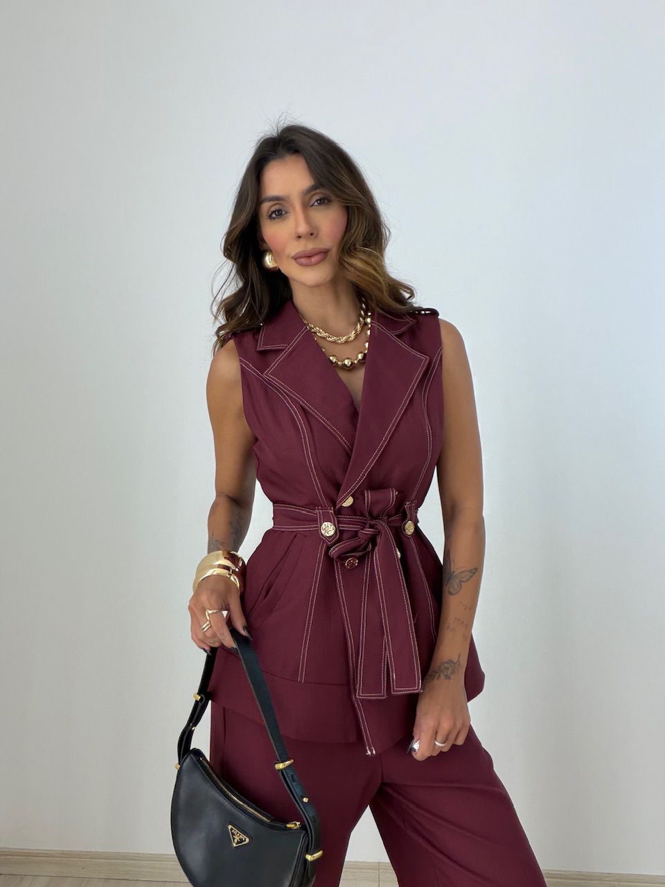 CONJUNTO HELOISA CALÇA VINHO