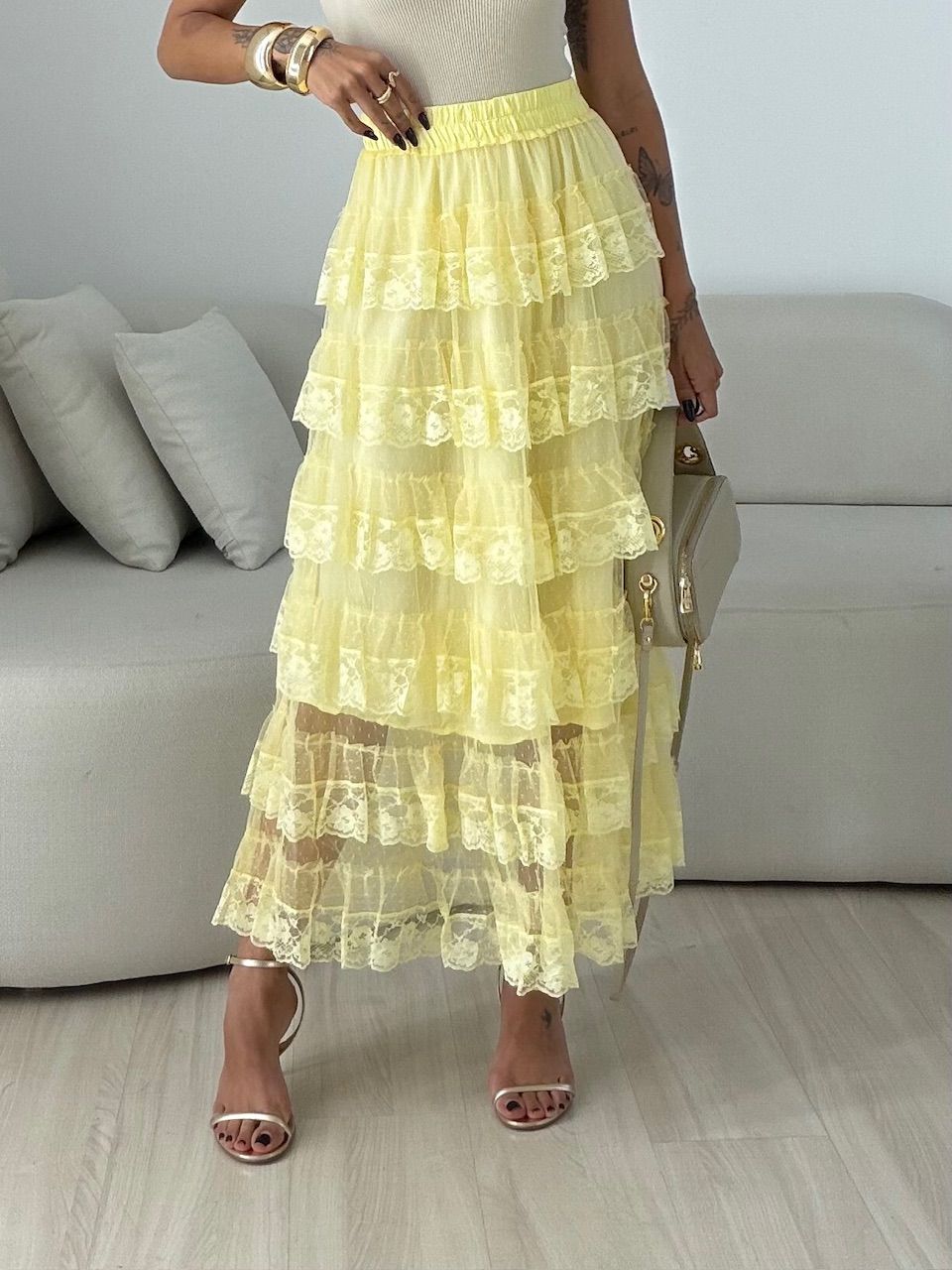 SAIA CAROLINE RENDA AMARELA - 0077180112 - CAROLLA FERRARO