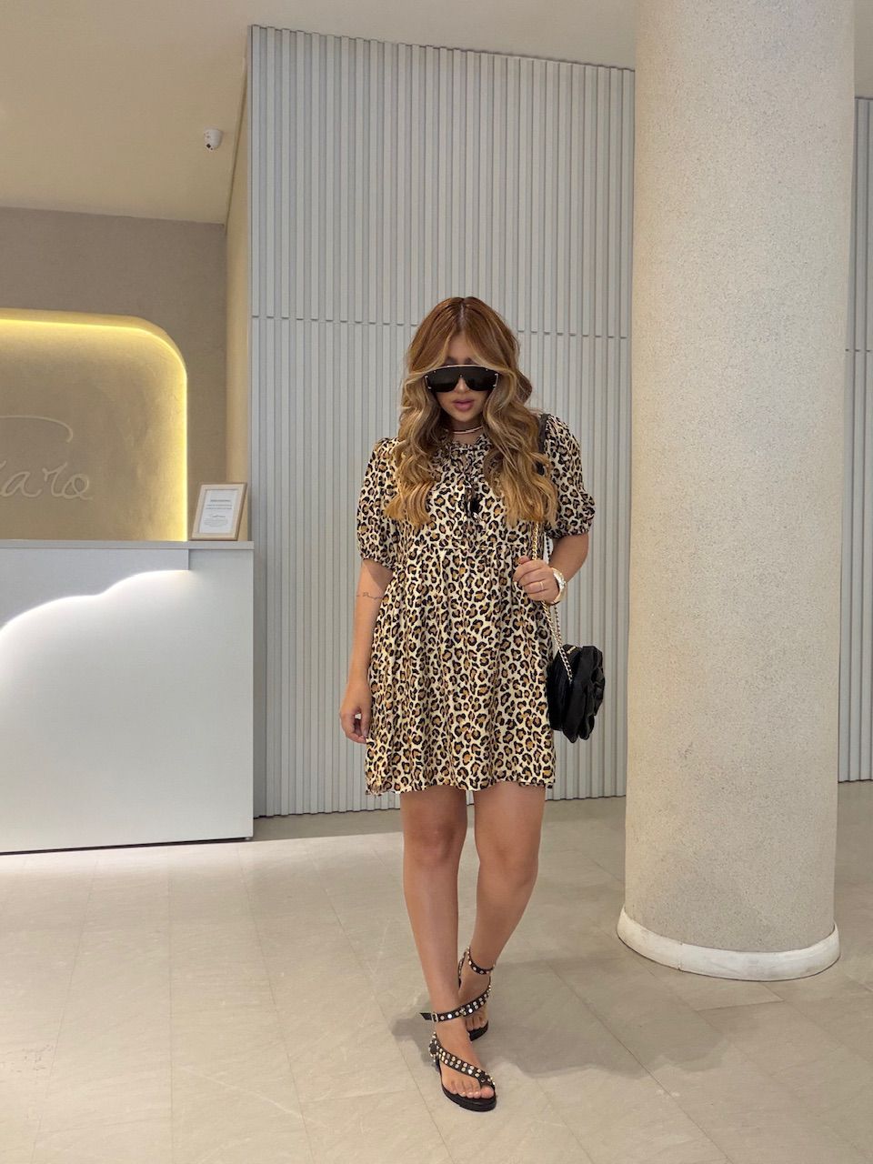 VESTIDO LORRAINE ANIMAL PRINT AMARELO