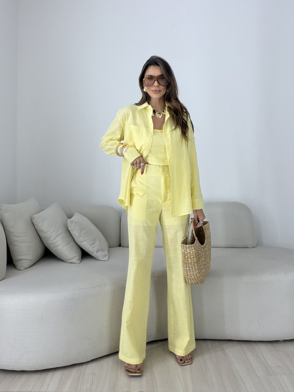 TRIJUNTO VANDA CALÇA AMARELO