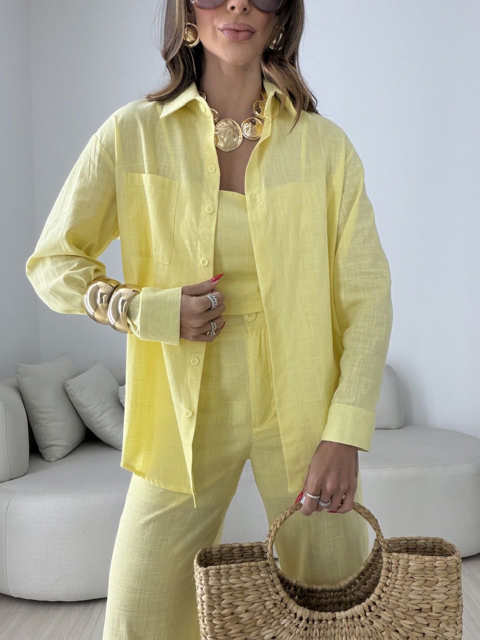 TRIJUNTO VANDA CALÇA AMARELO