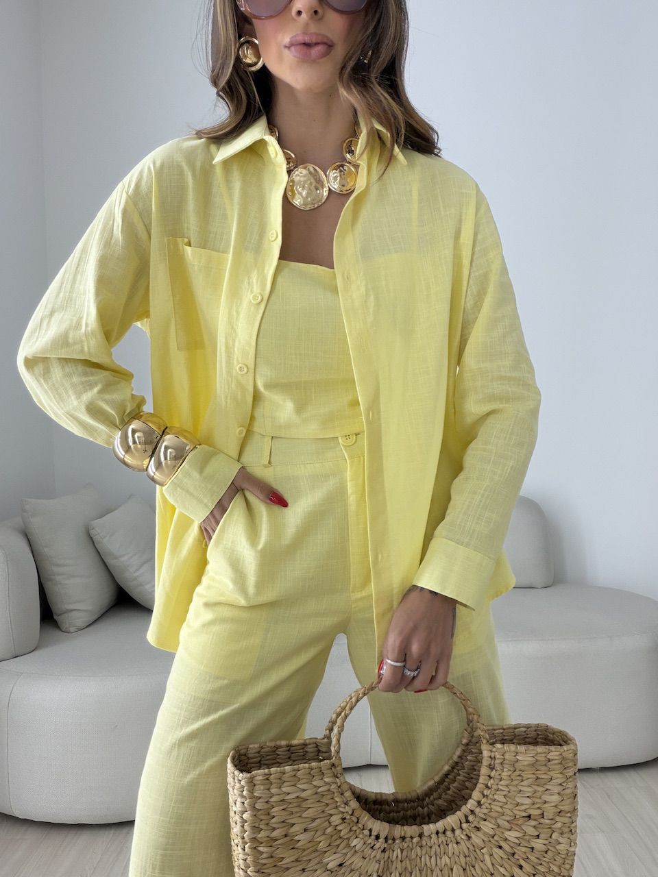 TRIJUNTO VANDA CALÇA AMARELO