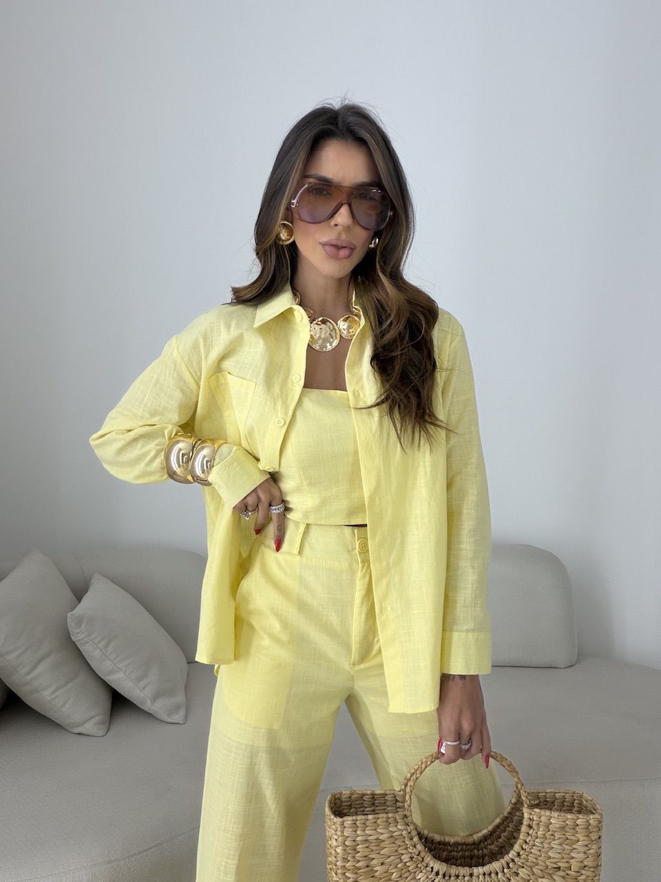 TRIJUNTO VANDA CALÇA AMARELO