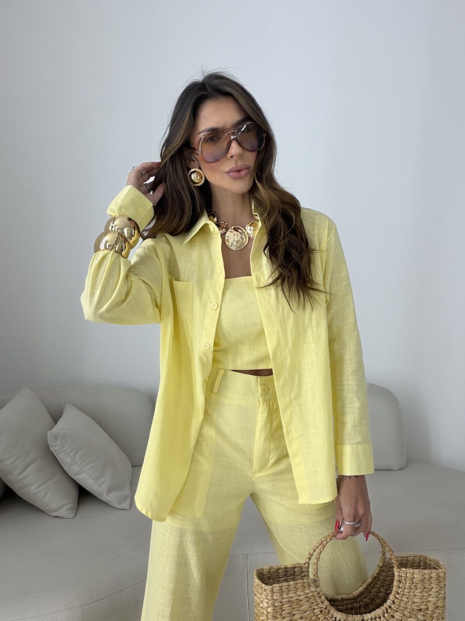 TRIJUNTO VANDA CALÇA AMARELO