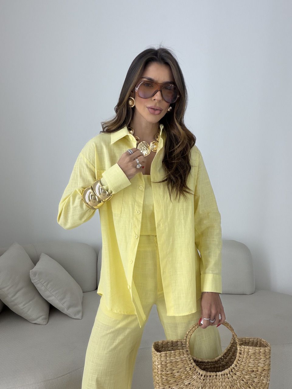 TRIJUNTO VANDA CALÇA AMARELO