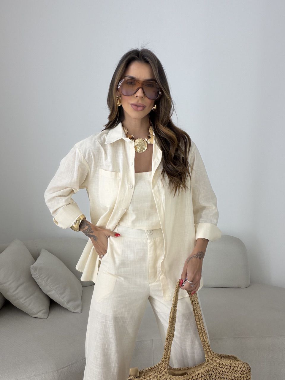 TRIJUNTO VANDA CALÇA AREIA