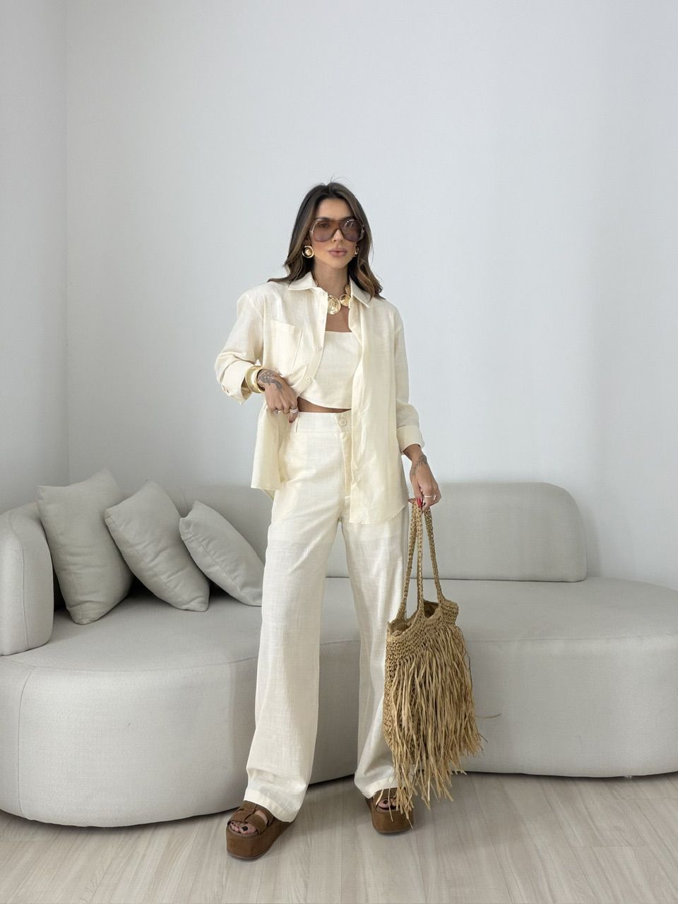 TRIJUNTO VANDA CALÇA AREIA - 0079950110 - CAROLLA FERRARO