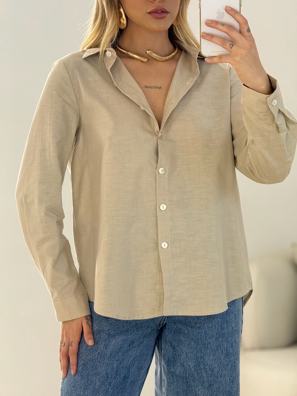 CAMISA LUCIA LISA AREIA