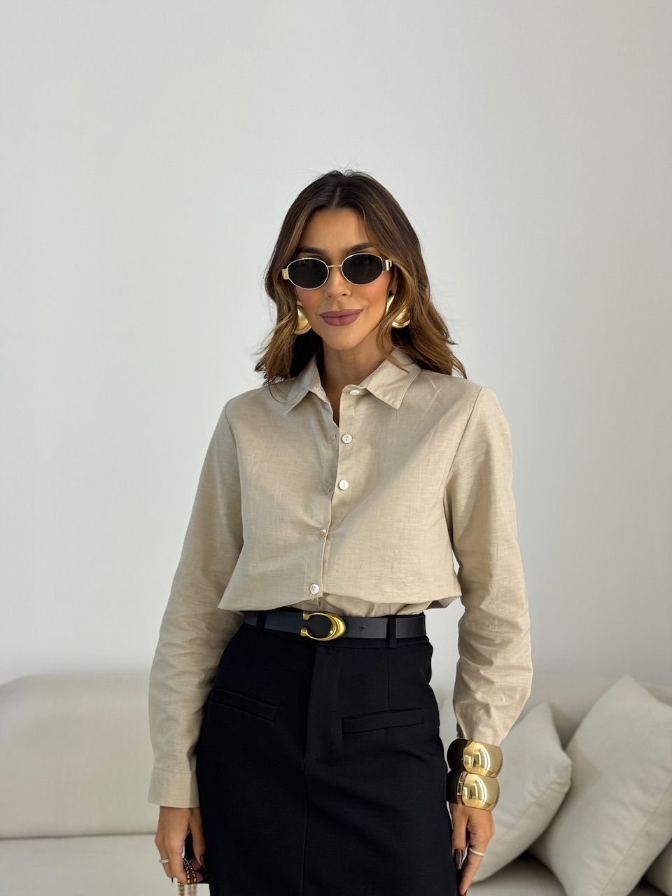 CAMISA LUCIA LISA AREIA