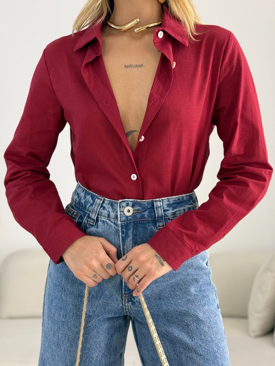 CAMISA LUCIA LISA VINHO