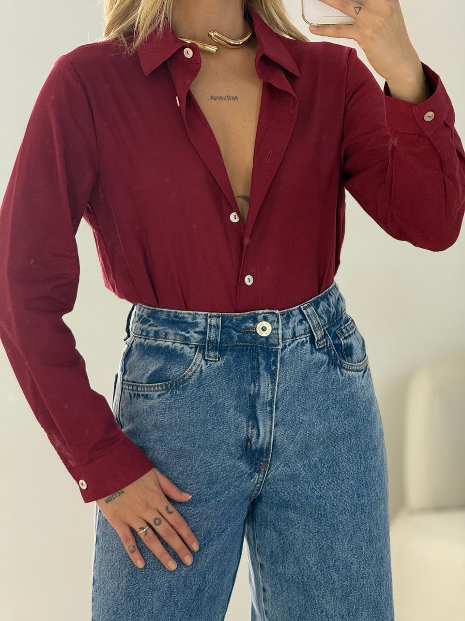 CAMISA LUCIA LISA VINHO