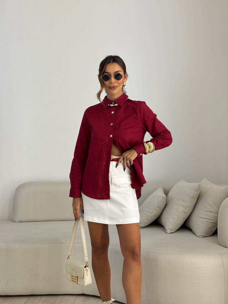 CAMISA LUCIA LISA VINHO