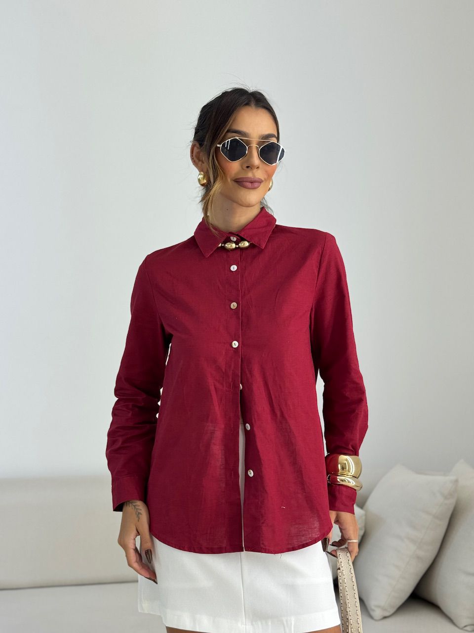 CAMISA LUCIA LISA VINHO