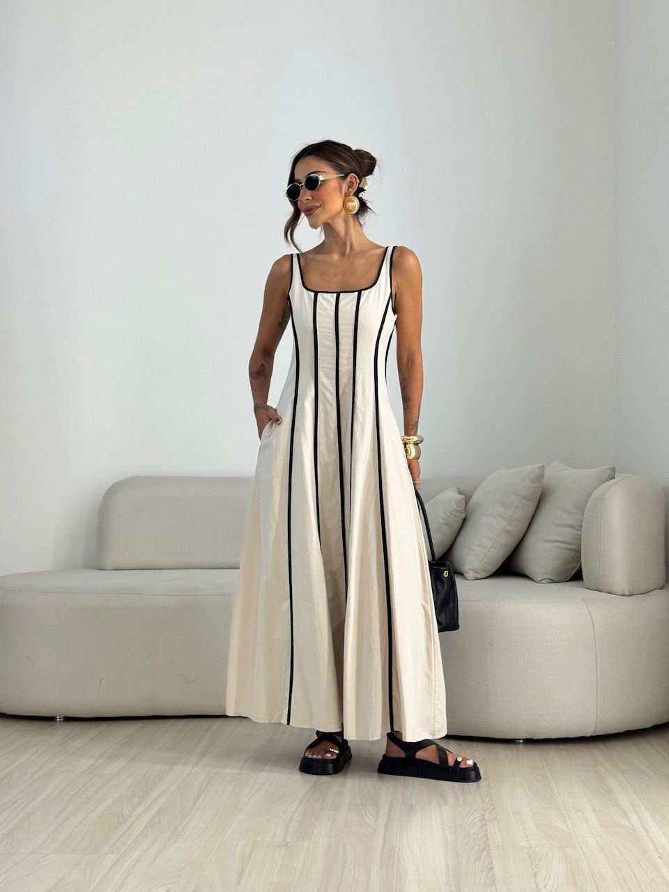 VESTIDO IVANA VIÉS AREIA