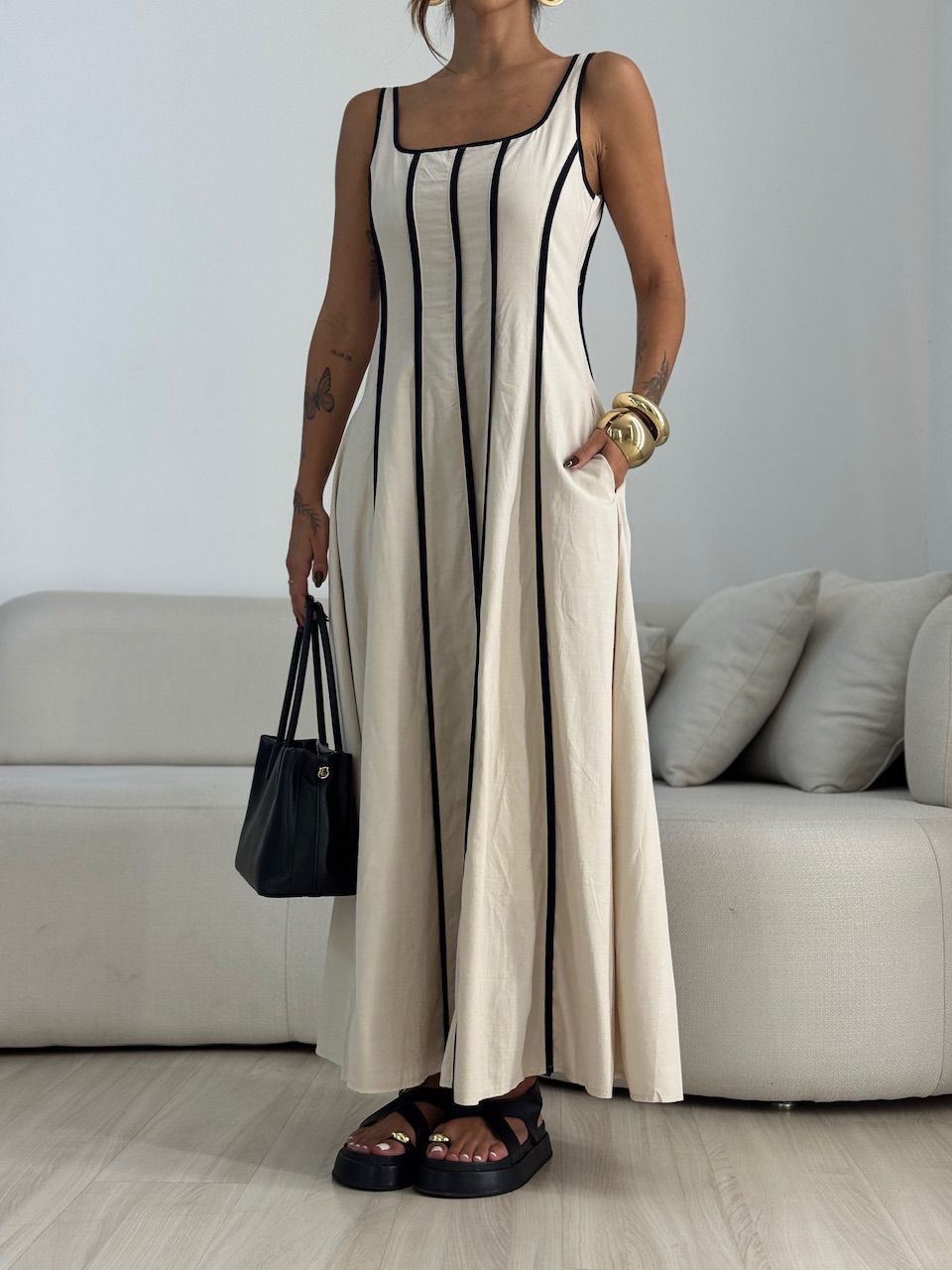 VESTIDO IVANA VIÉS AREIA
