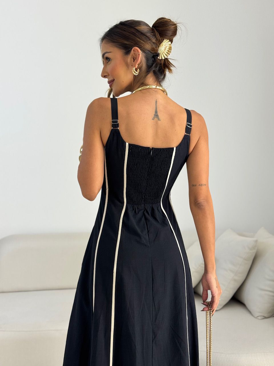 VESTIDO IVANA VIÉS PRETO