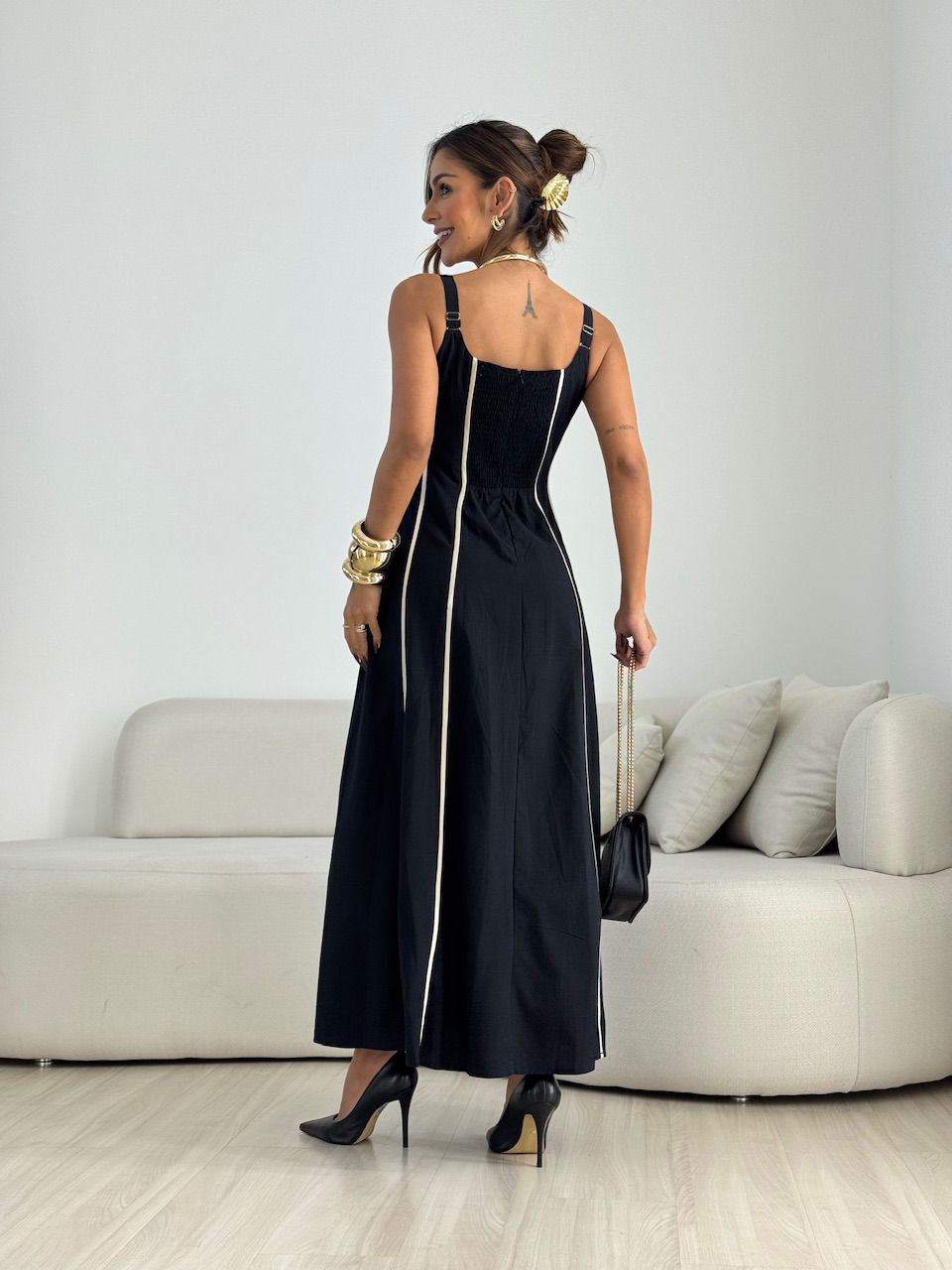 VESTIDO IVANA VIÉS PRETO