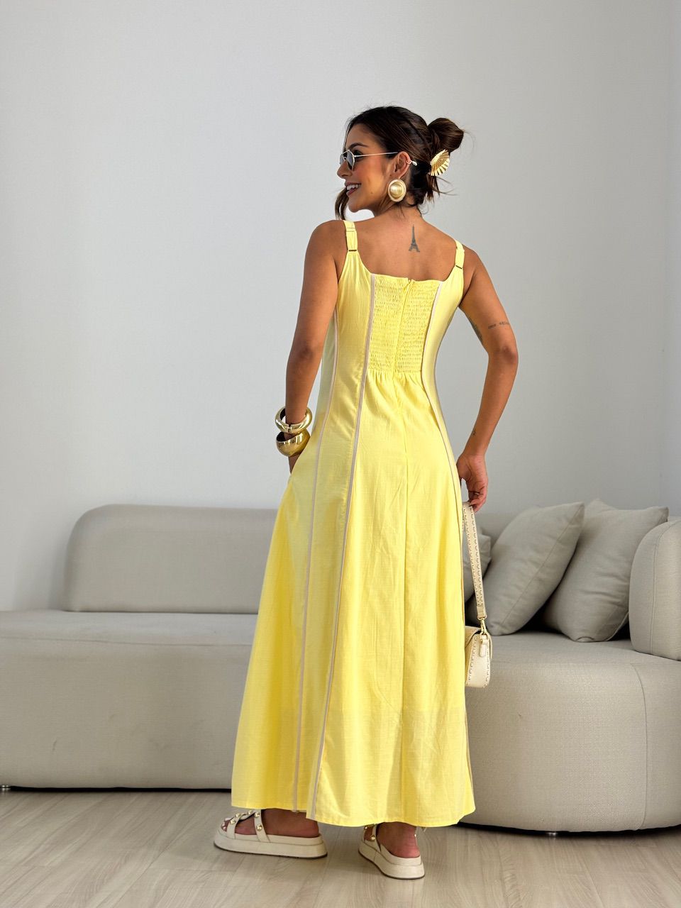 VESTIDO IVANA VIÉS YELLOW BUTTER