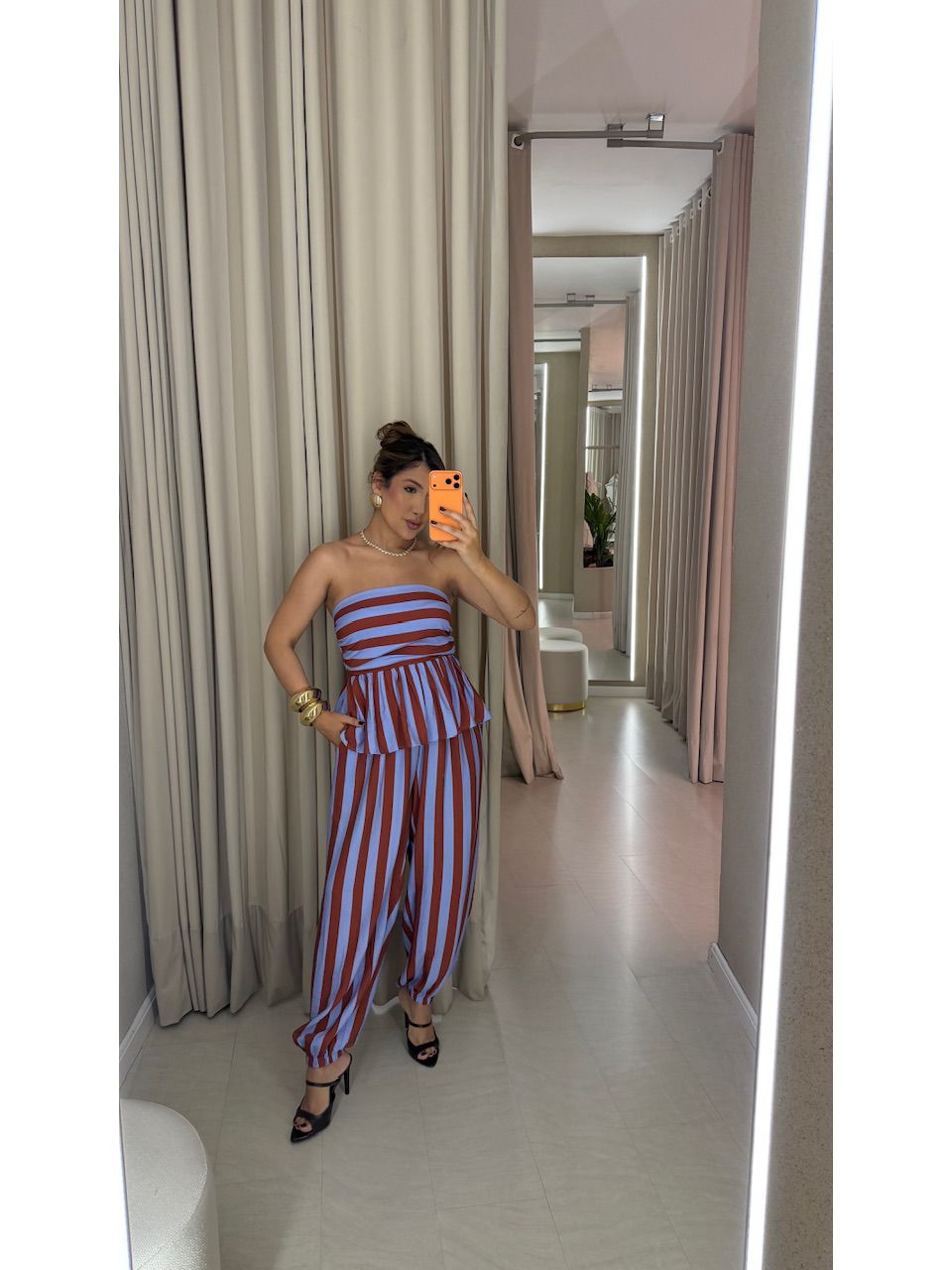 CONJUNTO CORALINE LISTRADO AZUL/VERMELHO