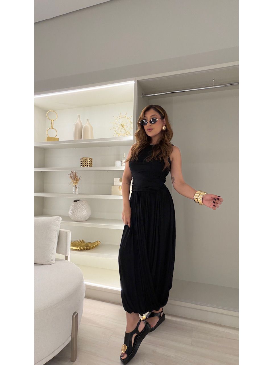 VESTIDO MÁRCIA CAVADO PRETO - 0082130032 - CAROLLA FERRARO