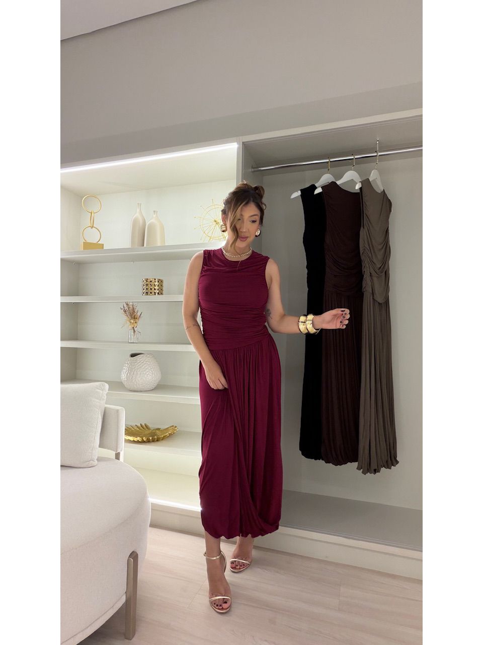 VESTIDO MÁRCIA CAVADO VINHO