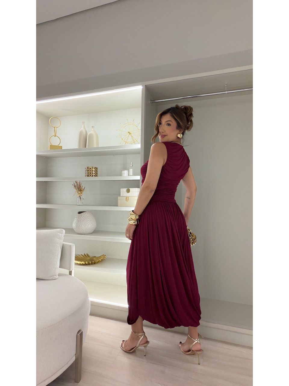 VESTIDO MÁRCIA CAVADO VINHO