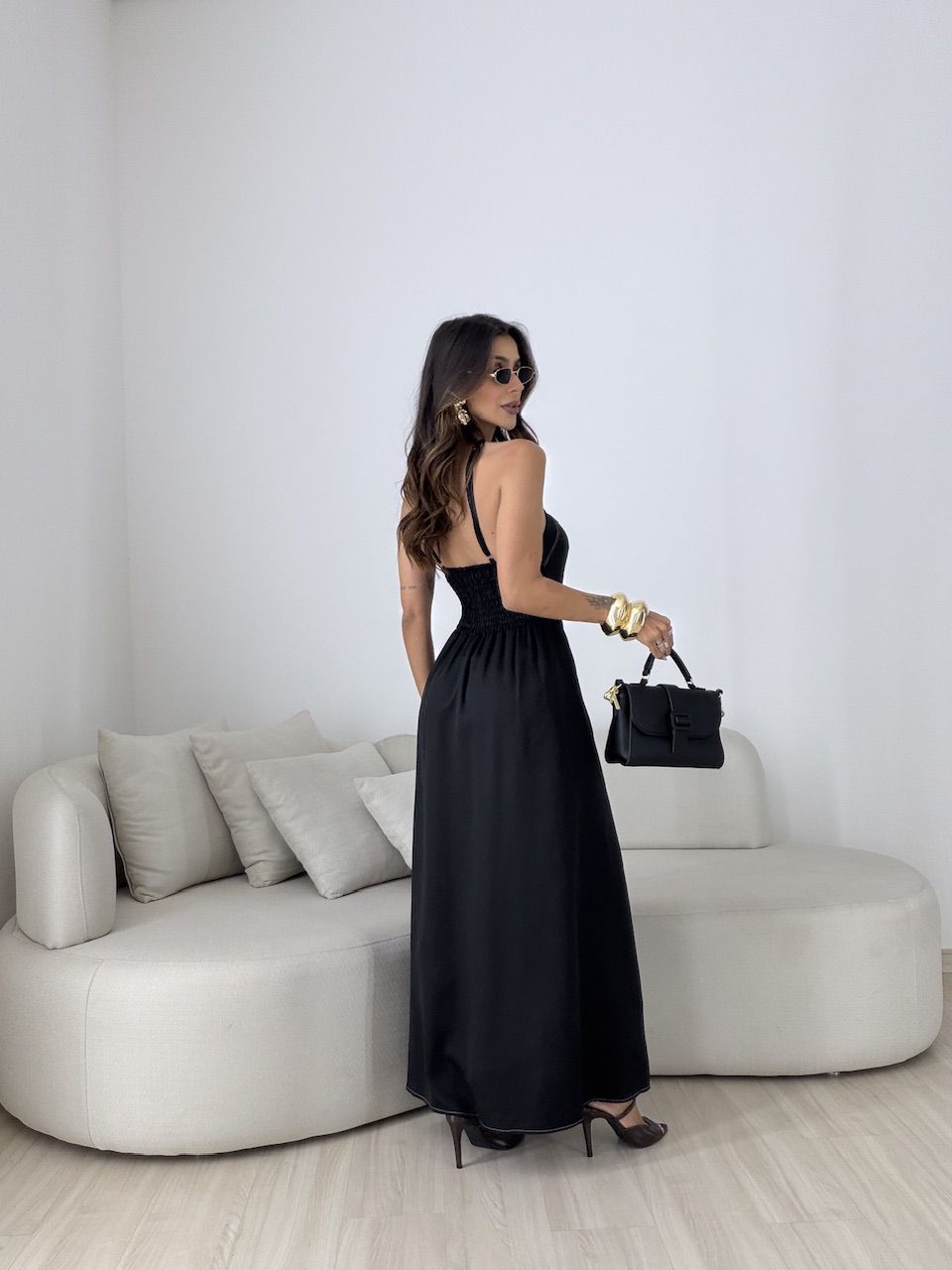 VESTIDO SOLANGE FRENTE ÚNICA PRETO