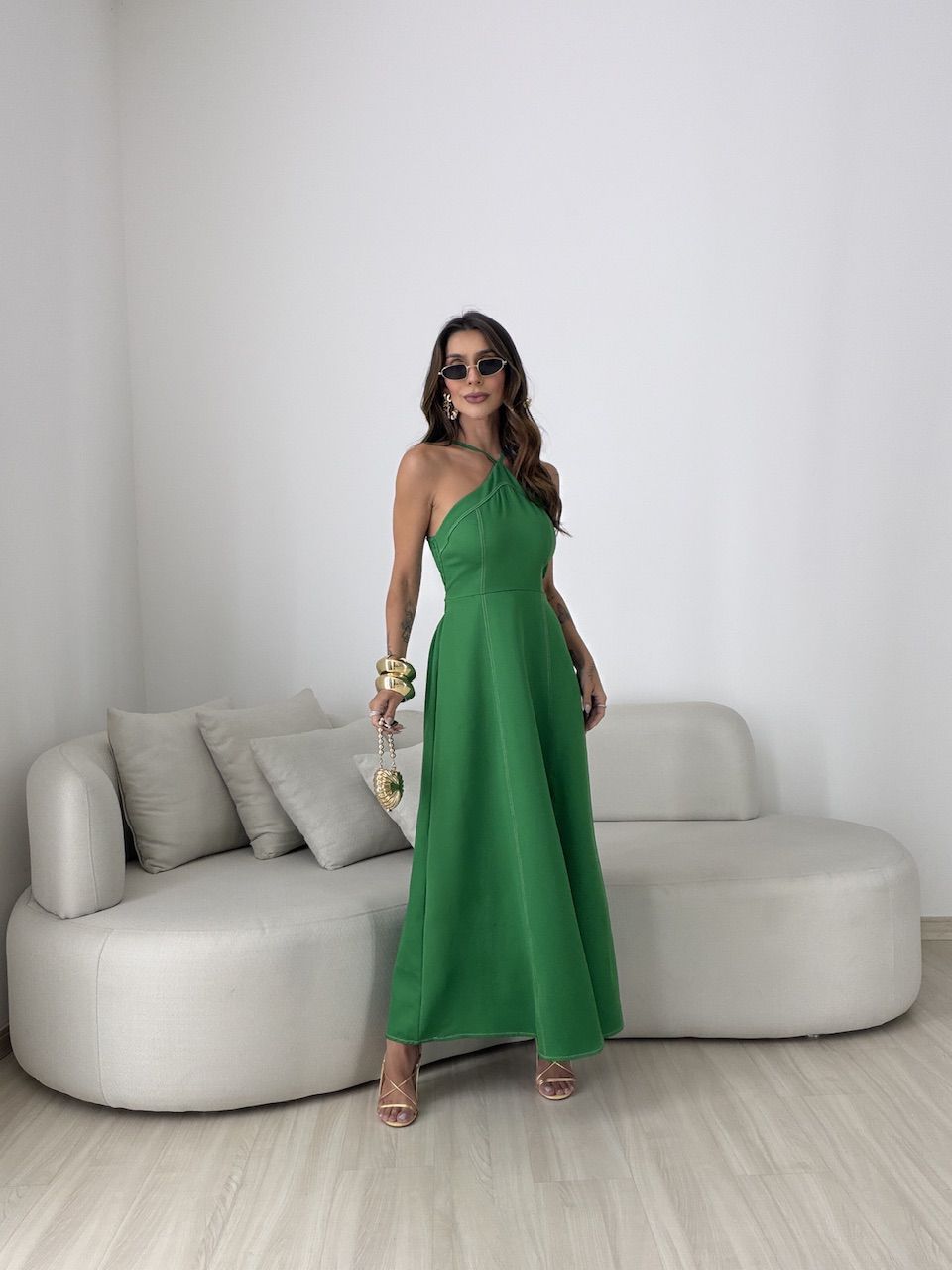 VESTIDO SOLANGE FRENTE ÚNICA VERDE
