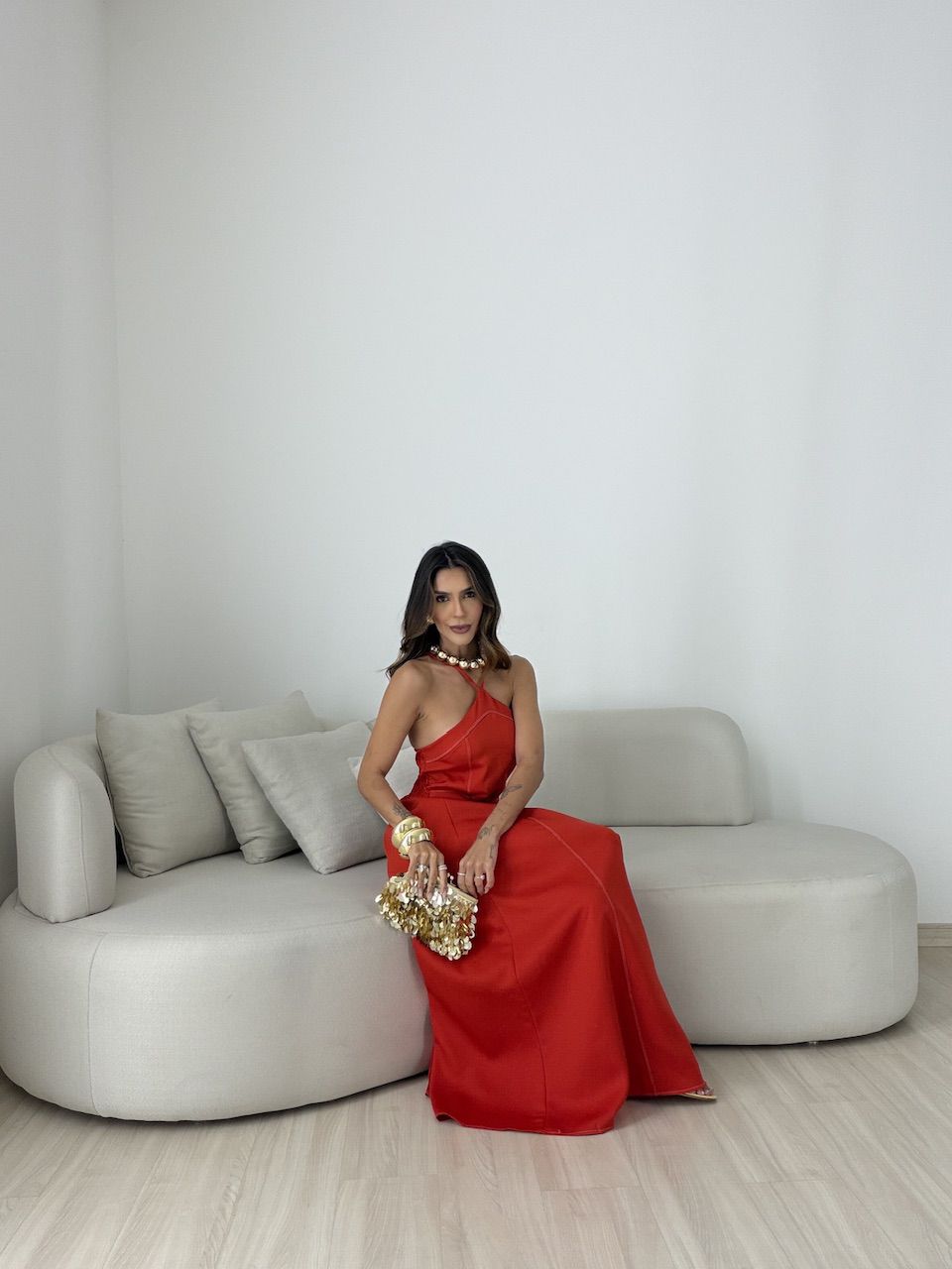 VESTIDO SOLANGE FRENTE ÚNICA VERMELHO