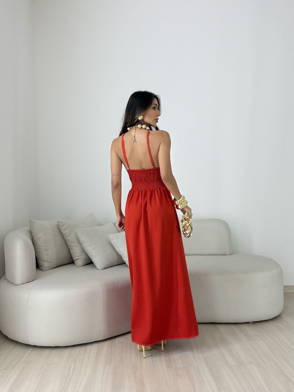 VESTIDO SOLANGE FRENTE ÚNICA VERMELHO