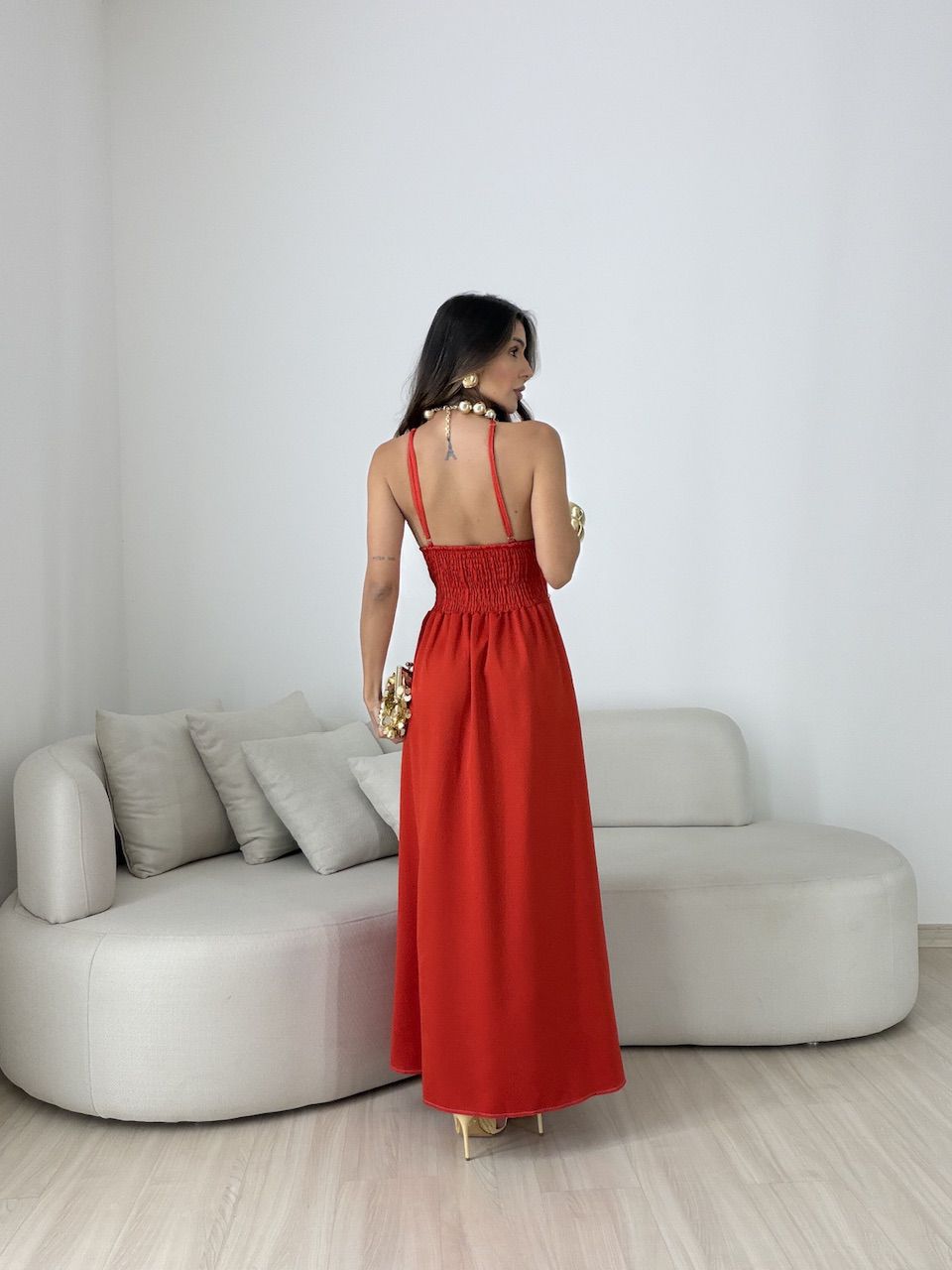 VESTIDO SOLANGE FRENTE ÚNICA VERMELHO