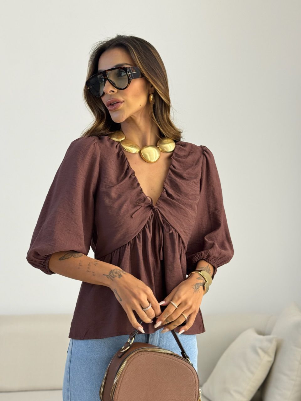 BATA ESTER MANGA MARROM