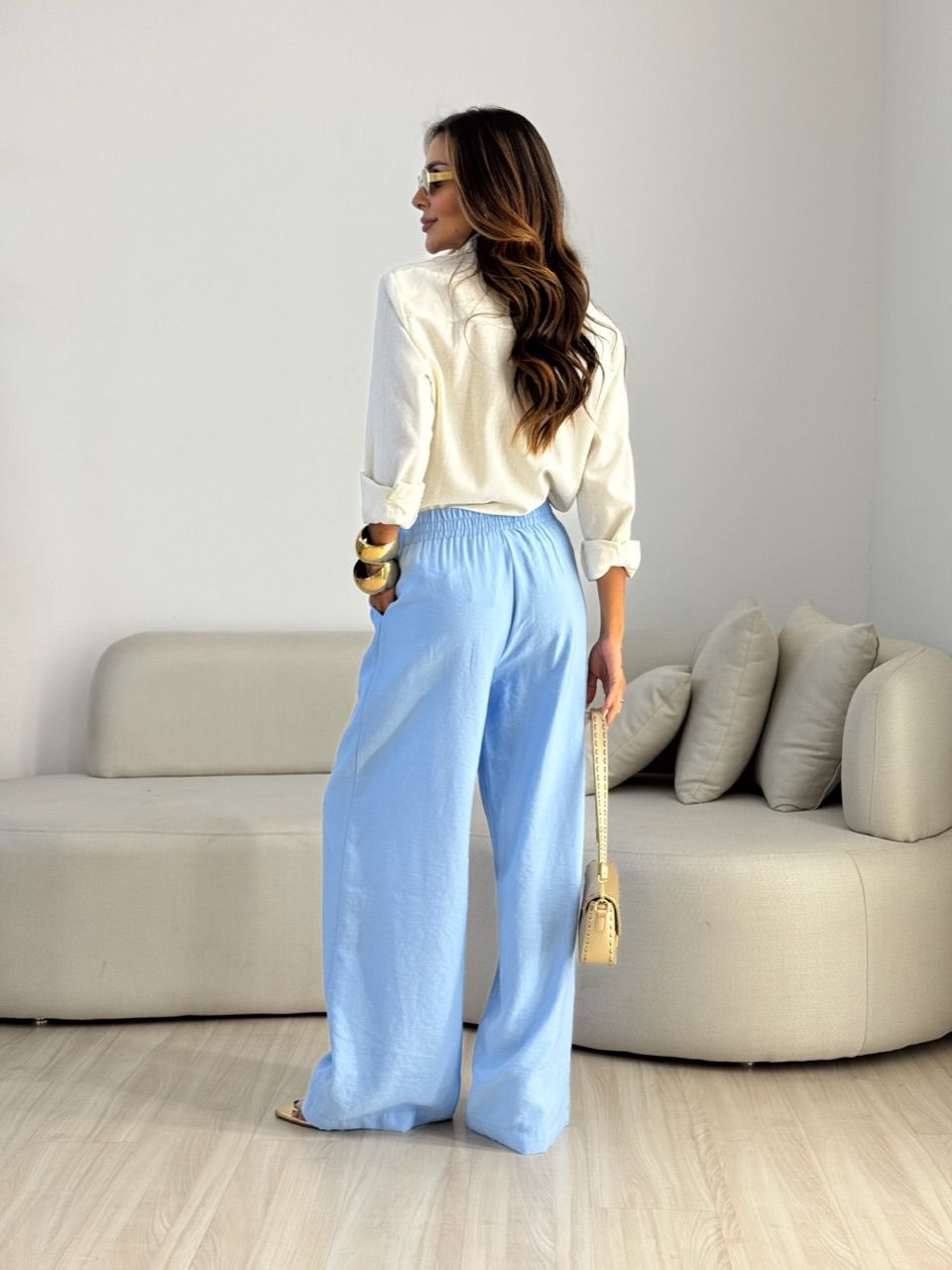CALÇA REBECA PANTALONA azul